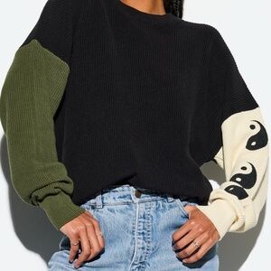 Spiritual Gangster Tin Yan Stack Lyric Sweater